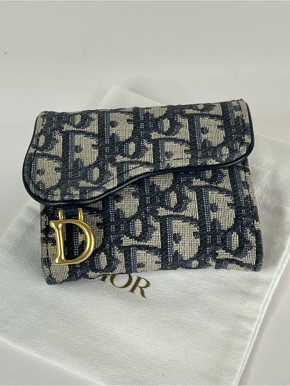Christian Dior Saddle Wallet With Dust Bag